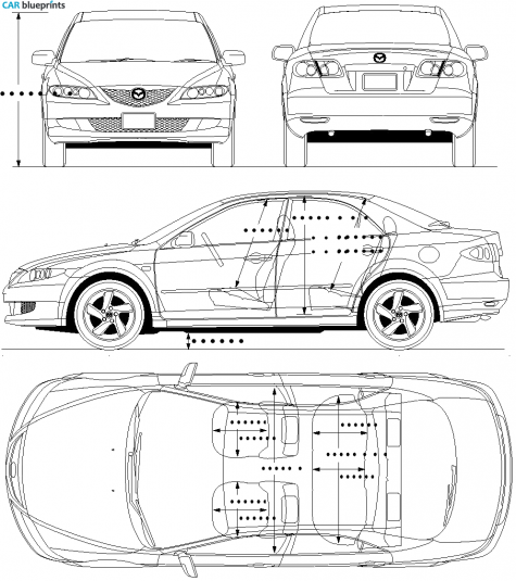 2007 Mazda 6 Sedan blueprint